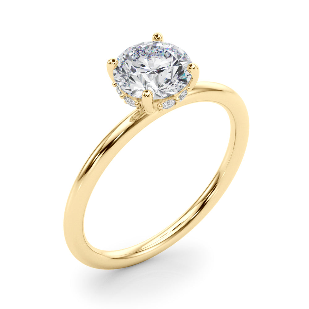 Hidden Halo Round Engagement Ring