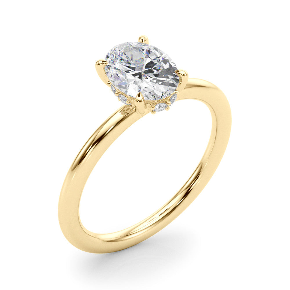 Hidden Halo Oval Engagement Ring