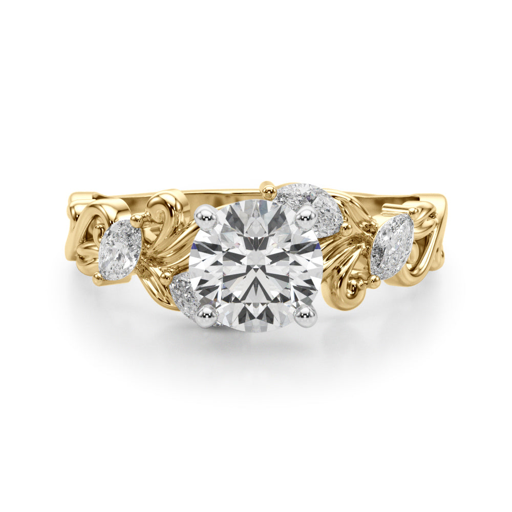 Vintage-Inspired Marquise Accented Engagement Ring