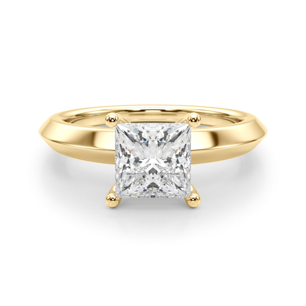 Solitaire Knife Edge Princess Cut Engagement Ring