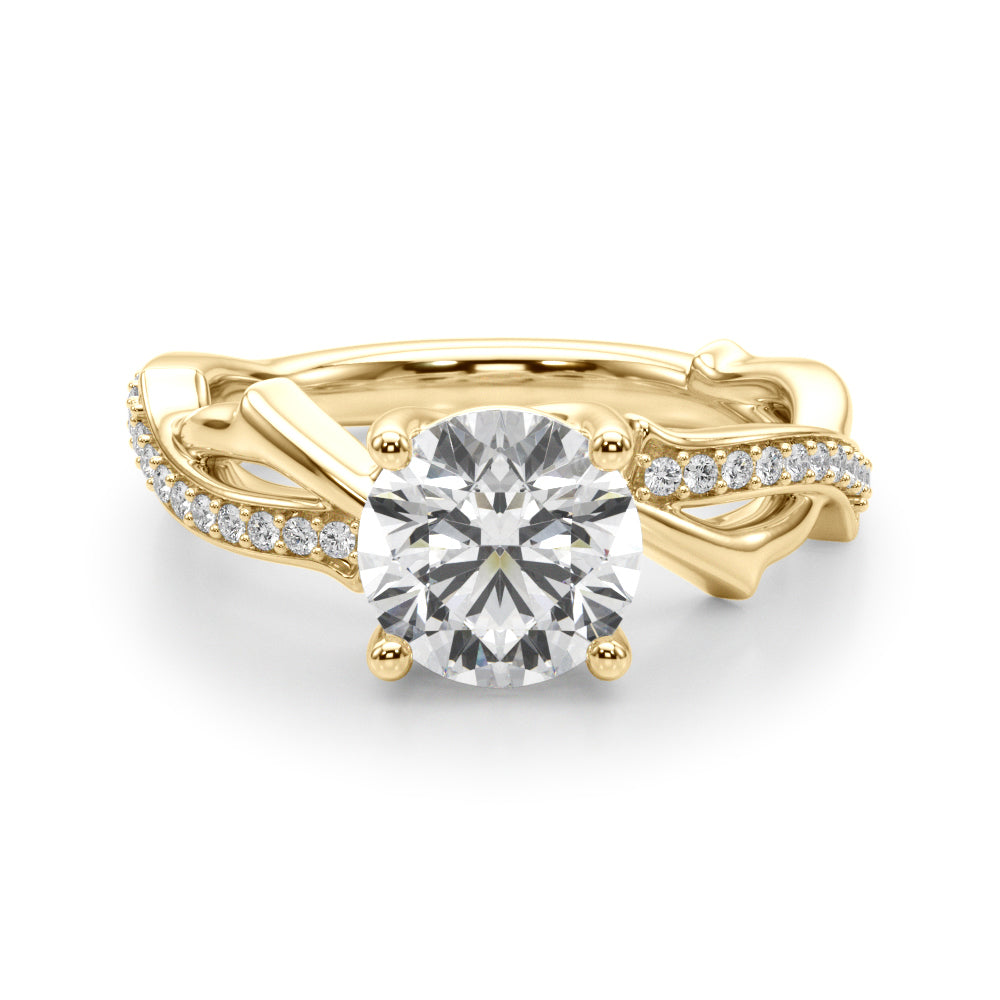 Twisting Thorn Round Engagement Ring
