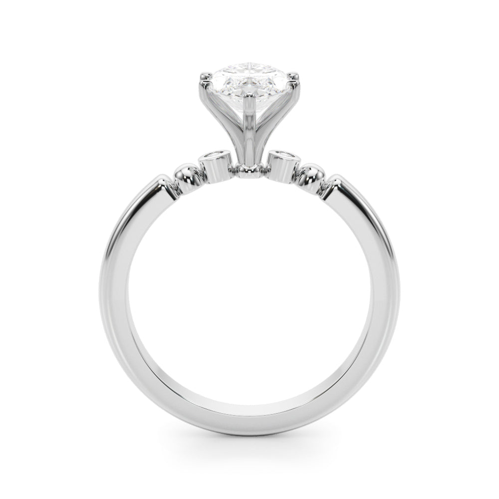 Beaded & Bezel Set Engagement Ring