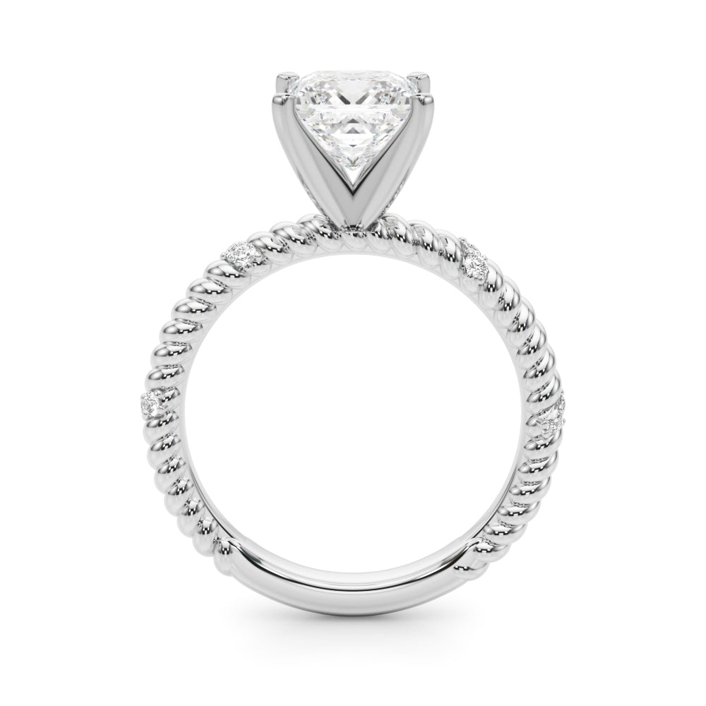 Twisting Diamond Accented Engagement Ring