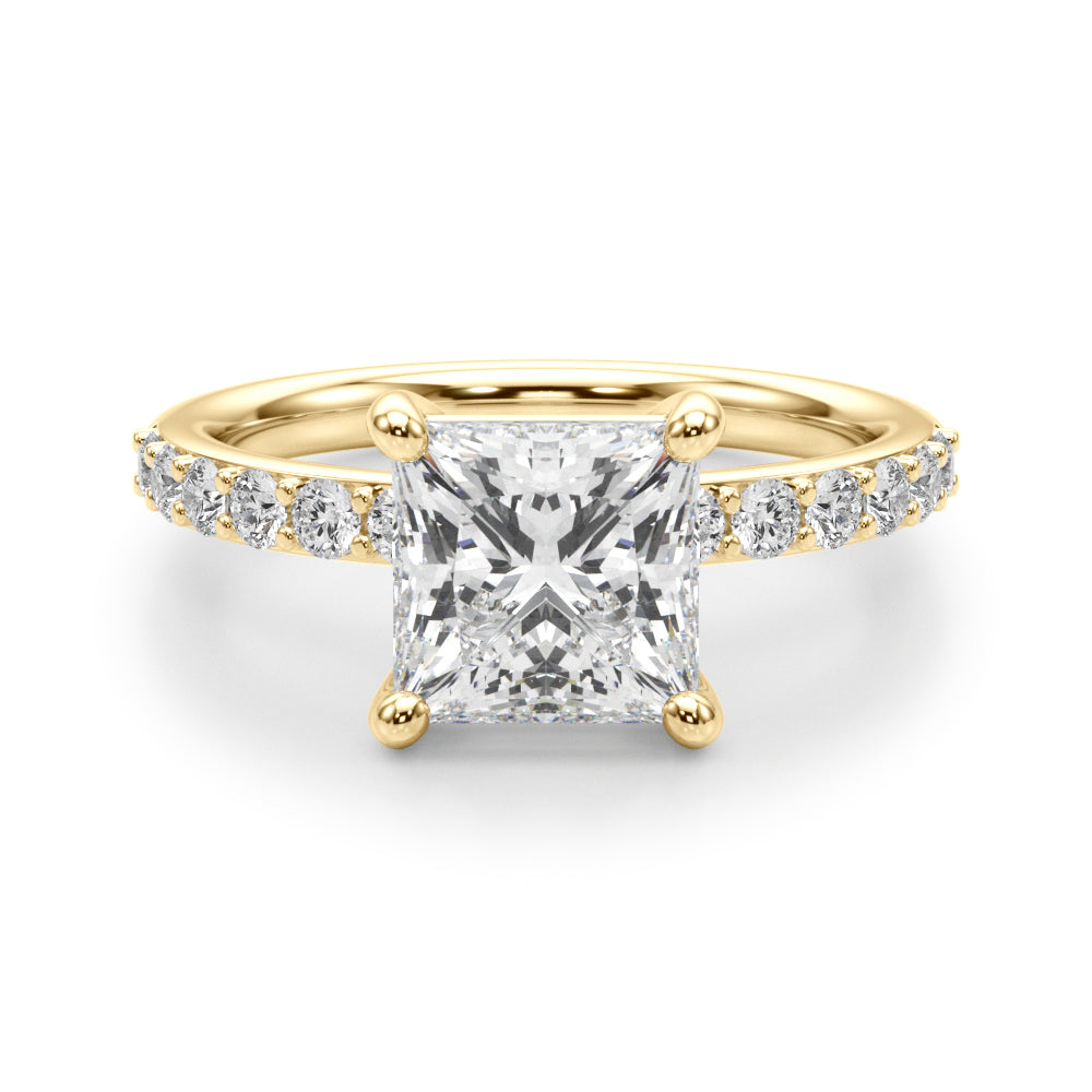 Single Row Princess Cut Engagement RIng