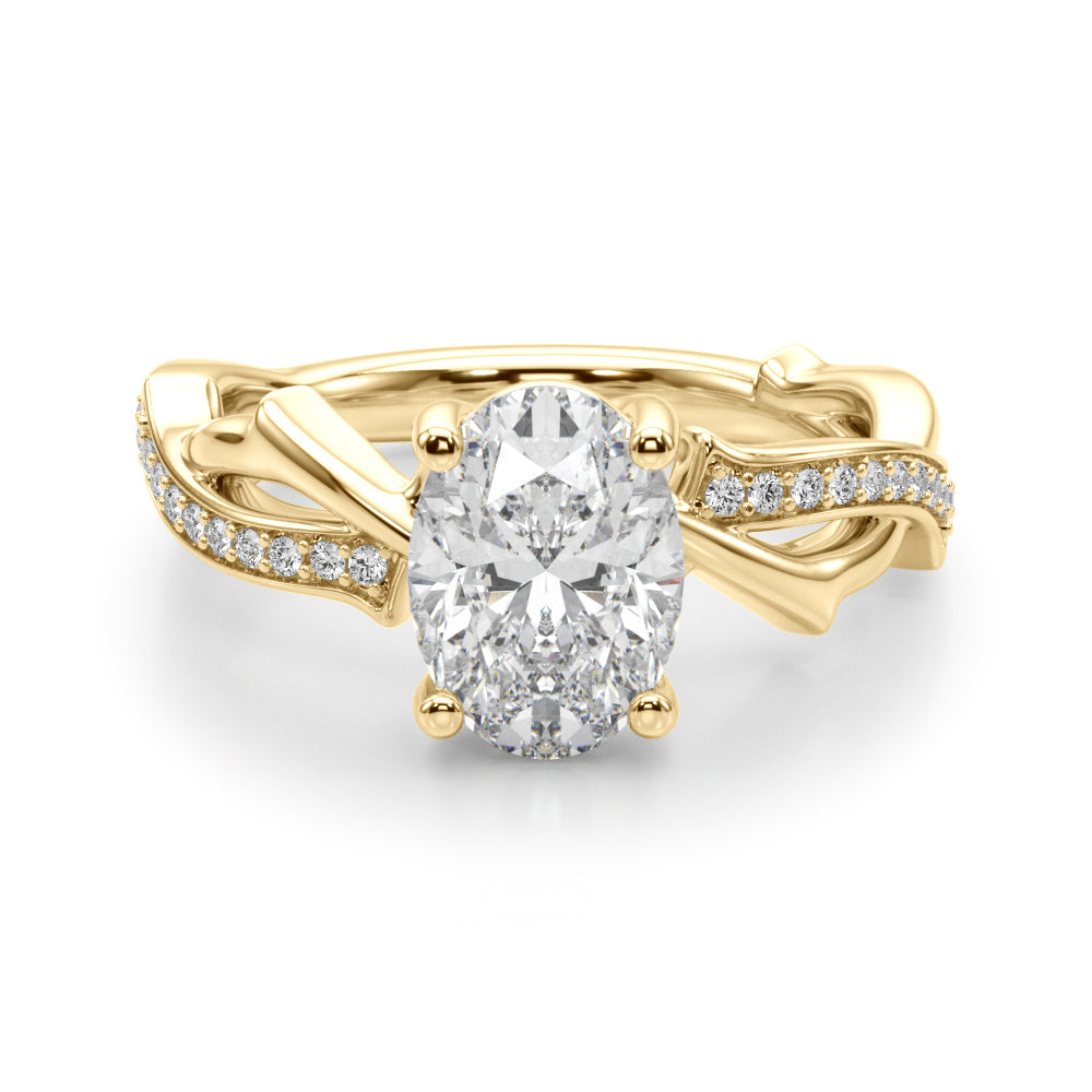 Nature Inspired Oval Engagement Ring