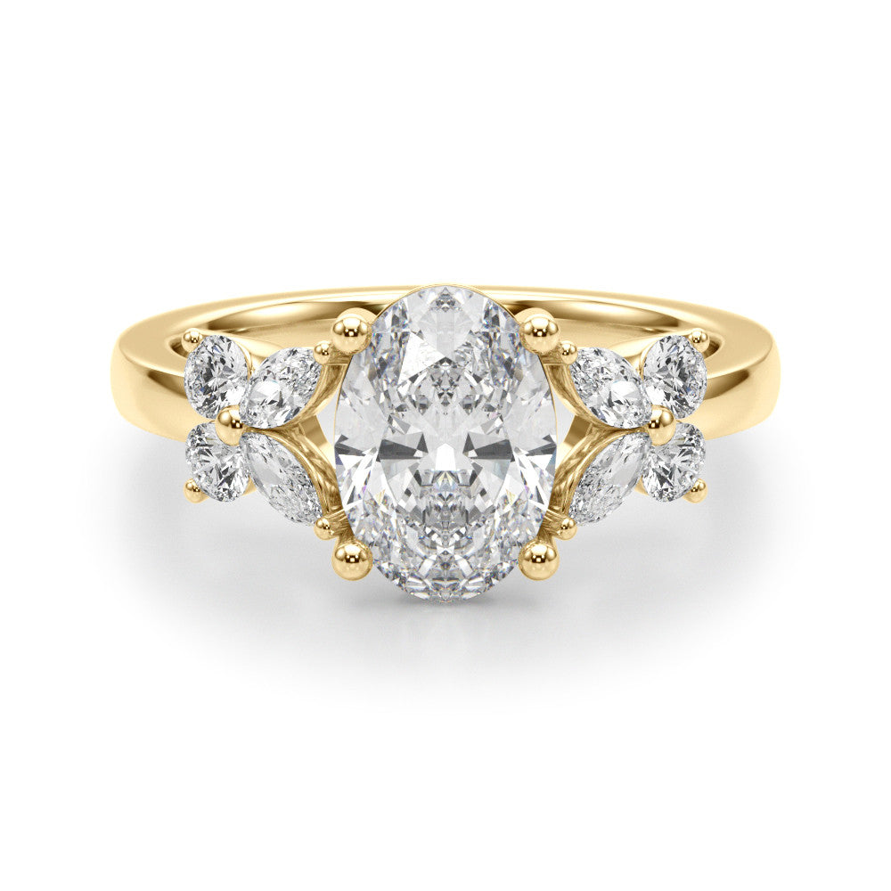 Floral Oval Engagement Ring