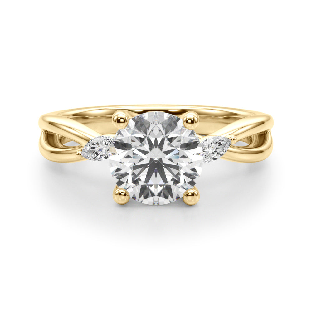 Round Split Shank Engagement Ring