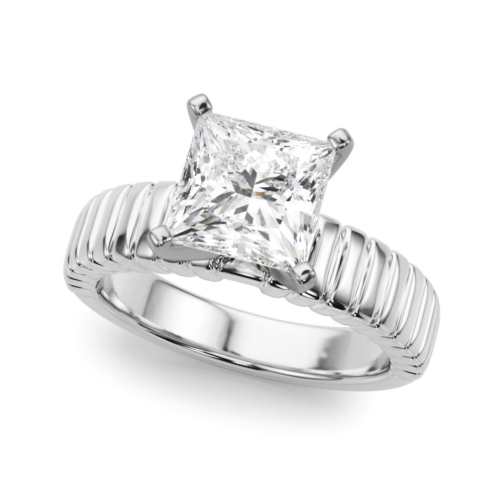 Textured Solitaire Engagement Ring