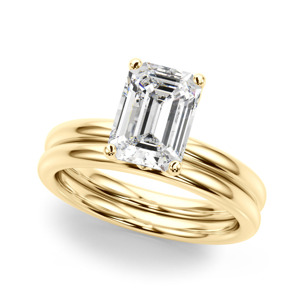 Floral Emerald Cut Engagement Ring