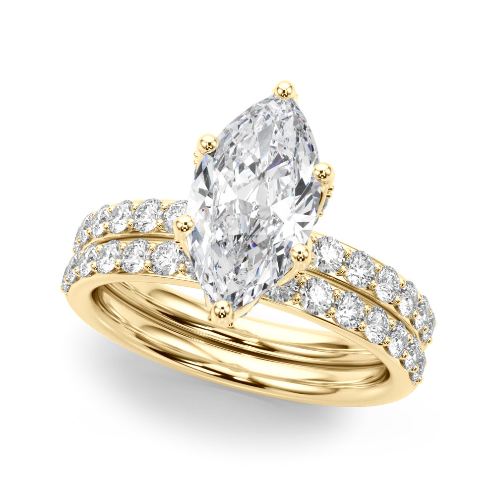 Floral Marquise Engagement Ring