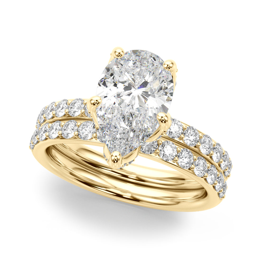 Floral Pear Engagement Ring