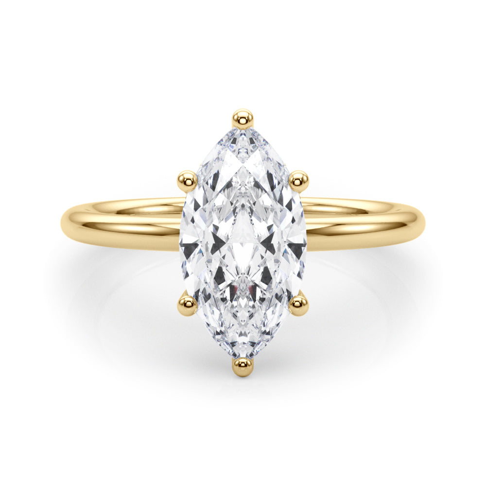 Hidden Halo Marquise Engagement Ring