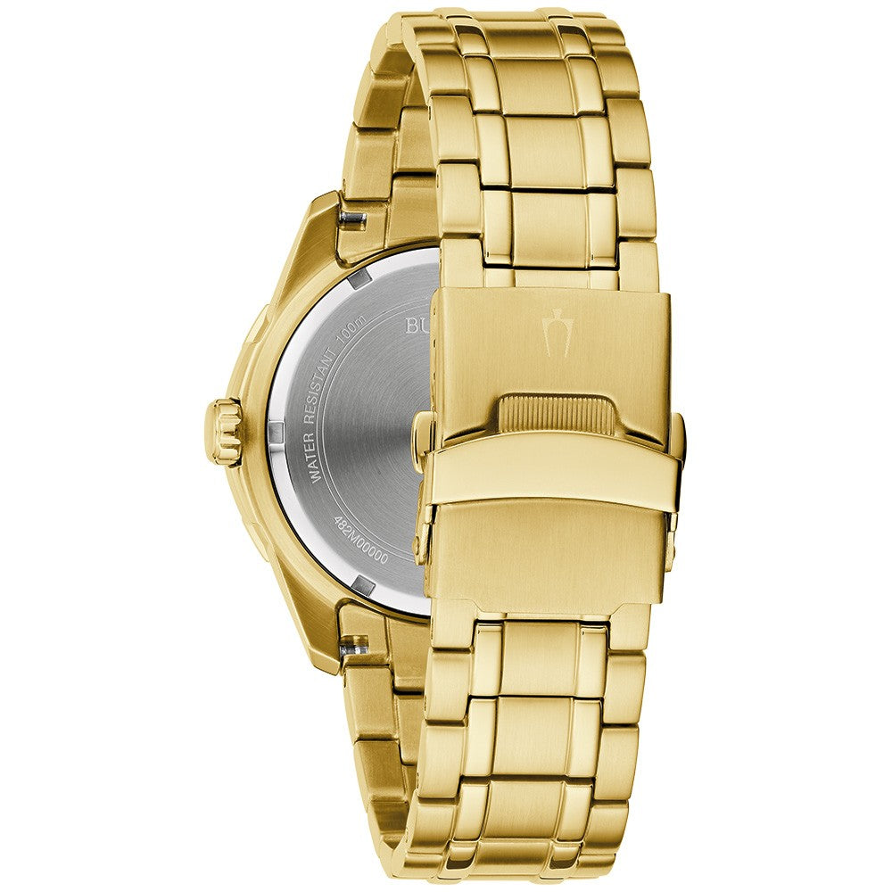 Bulova Gold Bracelet Black Dial 98B442