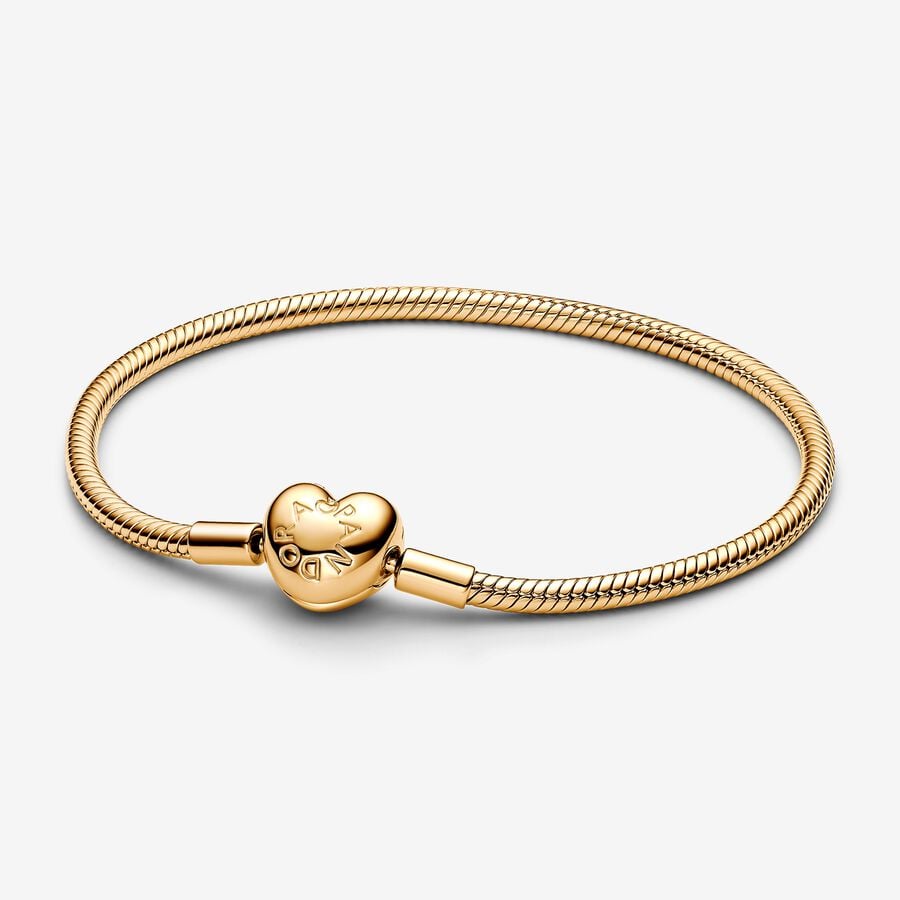 Pandora Moments Heart Clasp Snake Chain Bracelet – Monica Jewelers