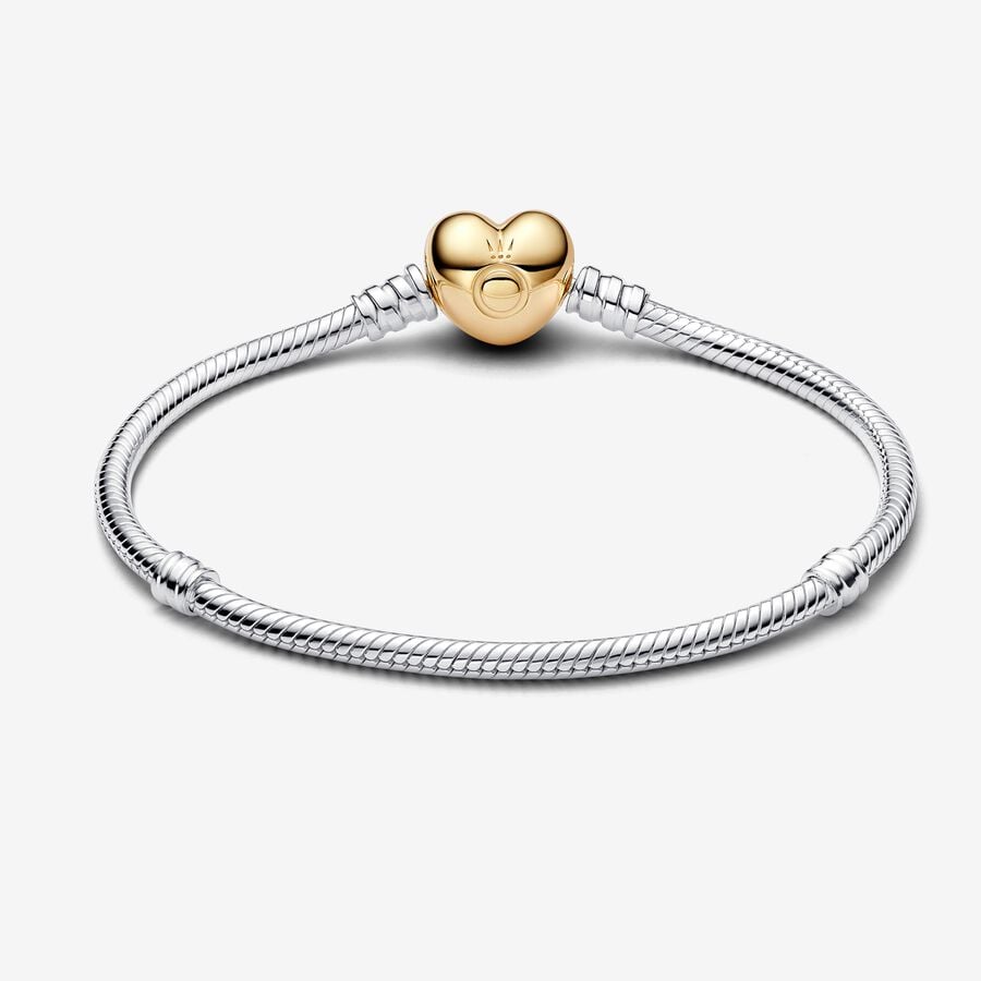 Pandora Moments Heart Clasp Snake Chain Bracelet