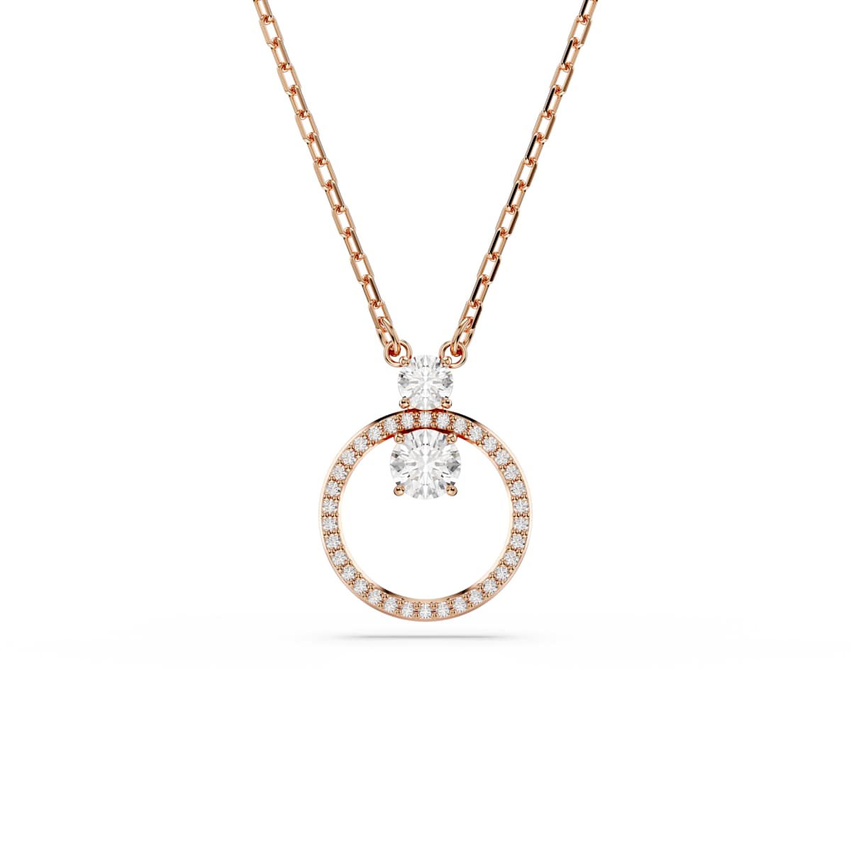 Swarovski Constella Pendant, Pavé, Round Cut, White, Rose Gold-Tone Plated