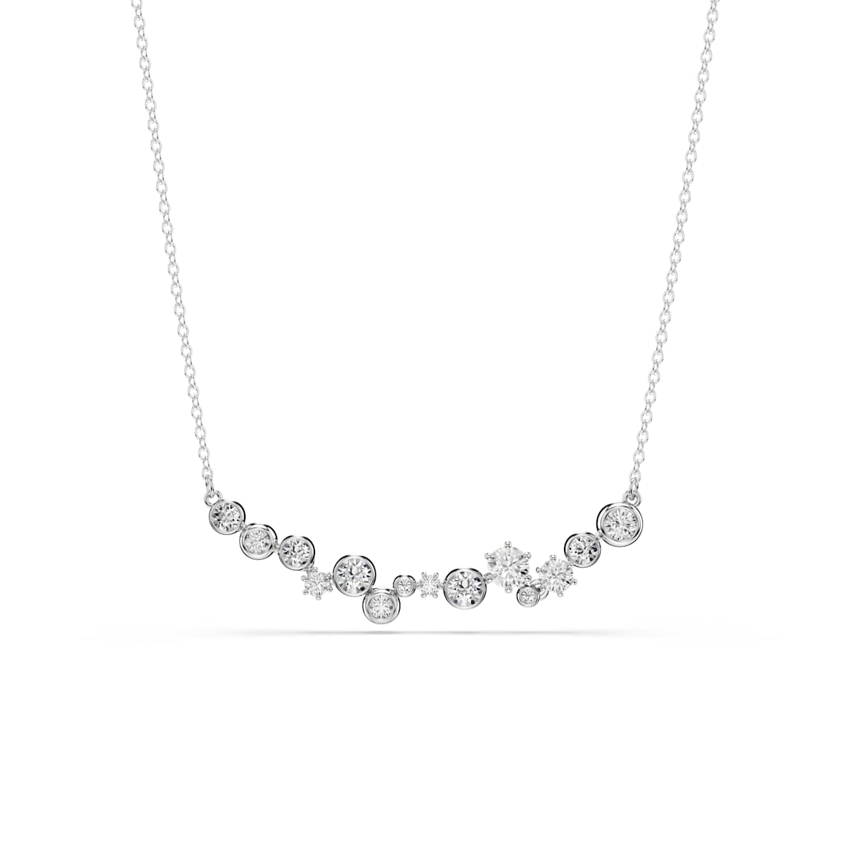 Swarovski Constella Necklace, Mixed cuts, White, Rhodium plated