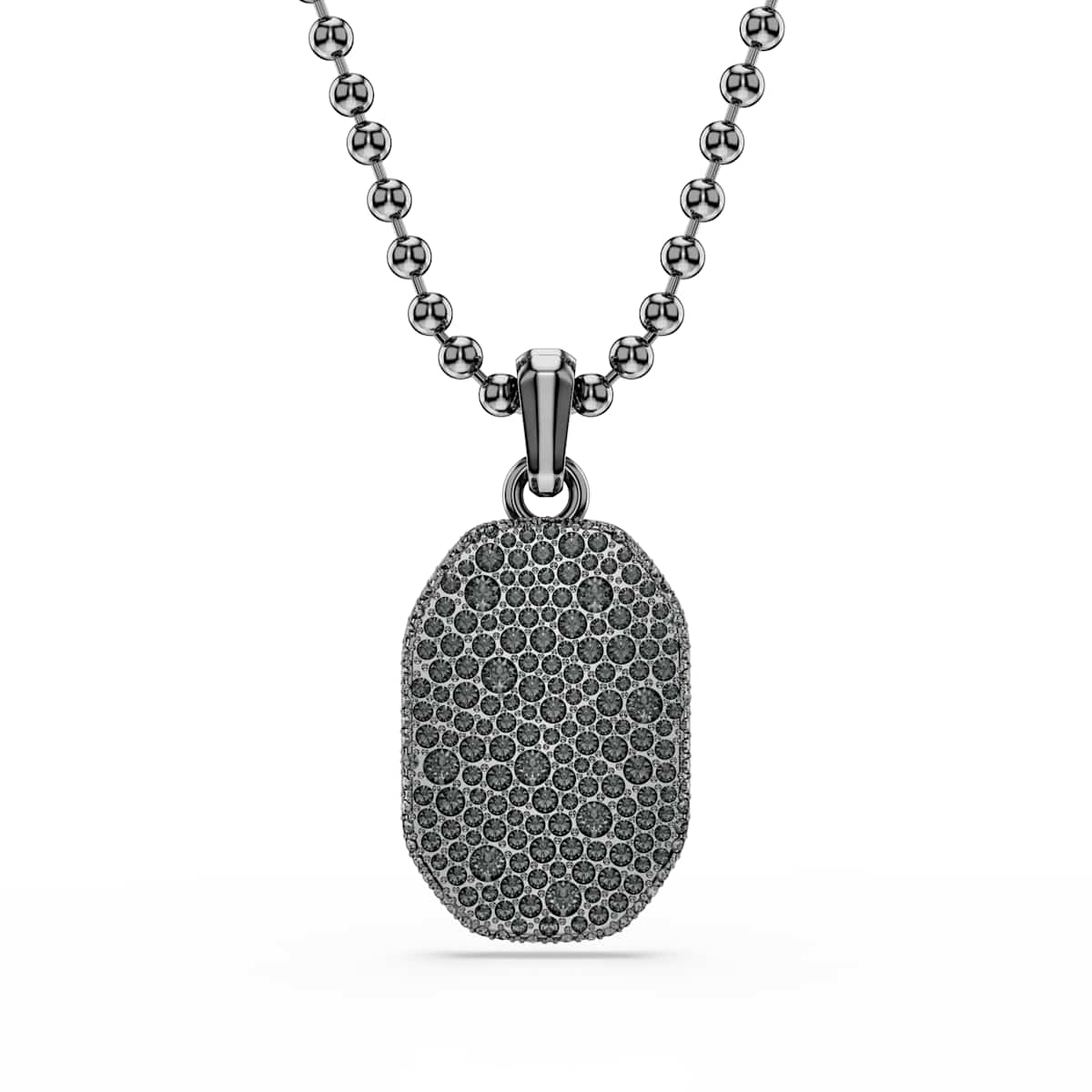Swarovski Dextera Pendant, Octagon shape, Round cut, Black, Ruthenium plated
