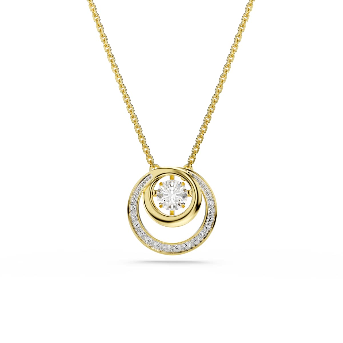 Swarovski Hyperbola Dancing Stone Pendant, Gold-Tone Plated