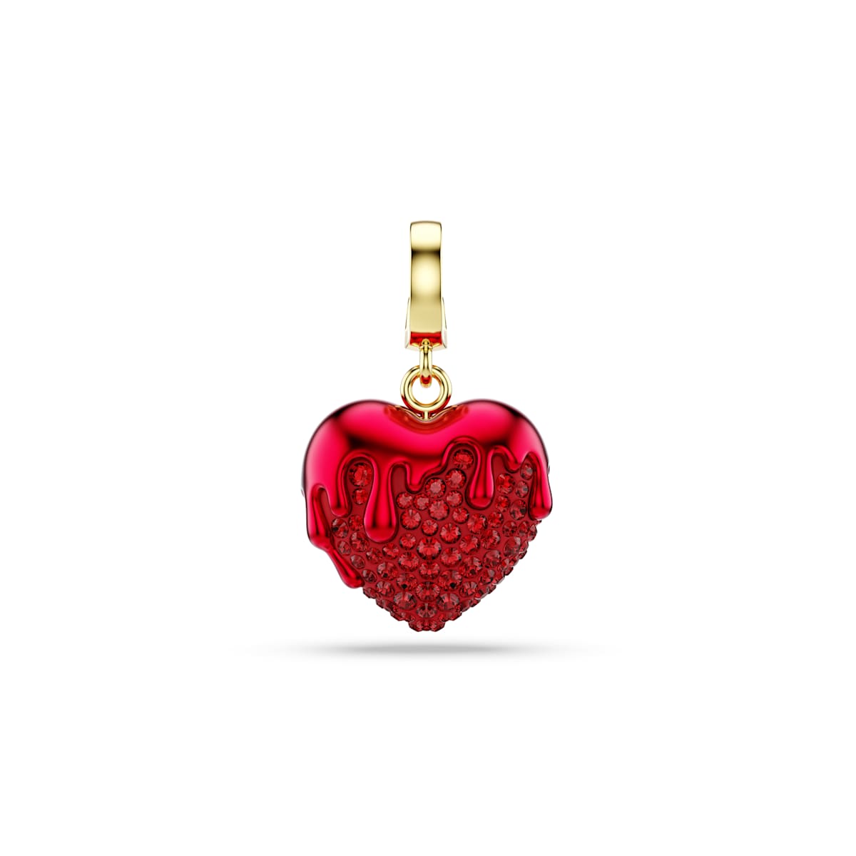 Swarovski Idyllia Charm, Round Cut, Heart, Red, Gold-Tone Plated
