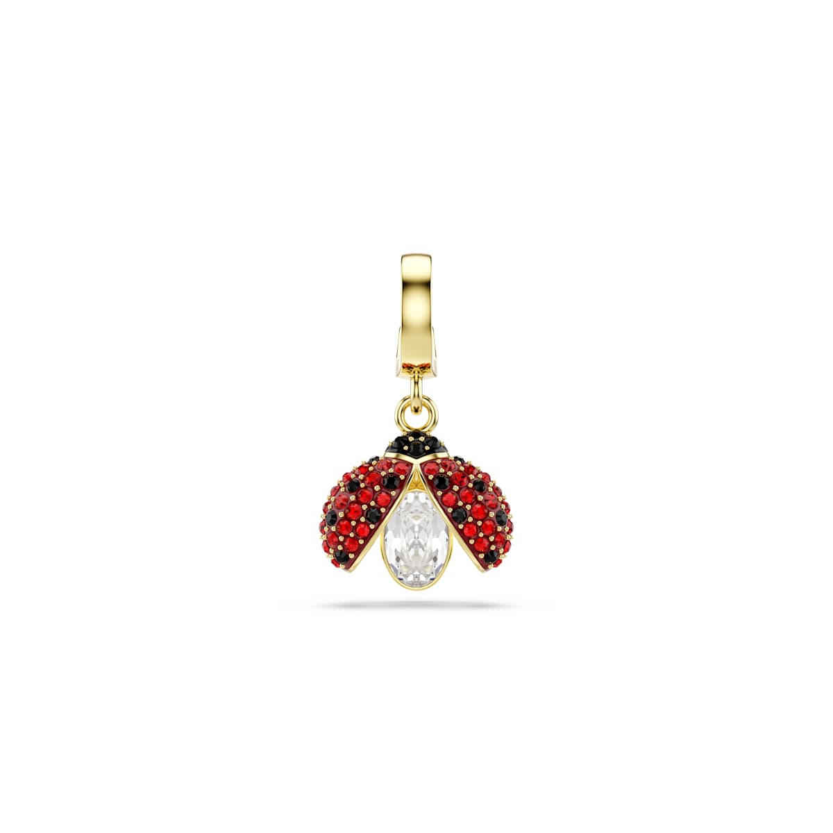 Swarovski Idyllia Charm, Mixed Cuts, Ladybug, Red, Gold-Tone Plated