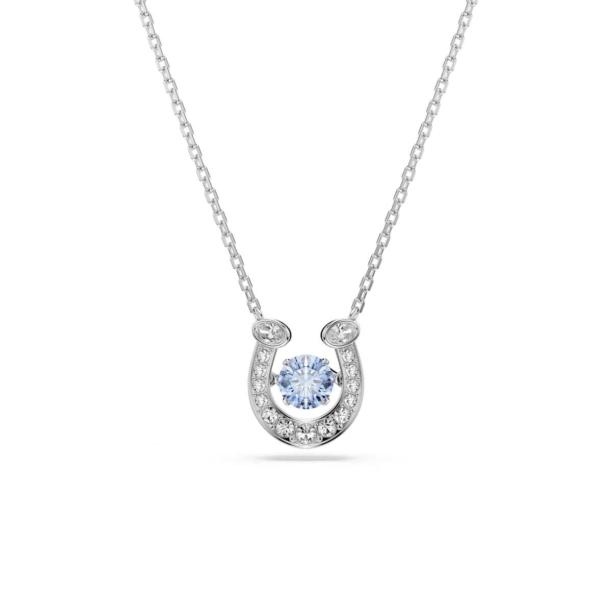 Swarovski Symbolica Horseshoe Pendant, Blue, Rhodium Plated