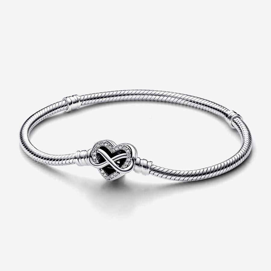 Pandora Moments Sparkling Infinity Heart Clasp Snake Chain