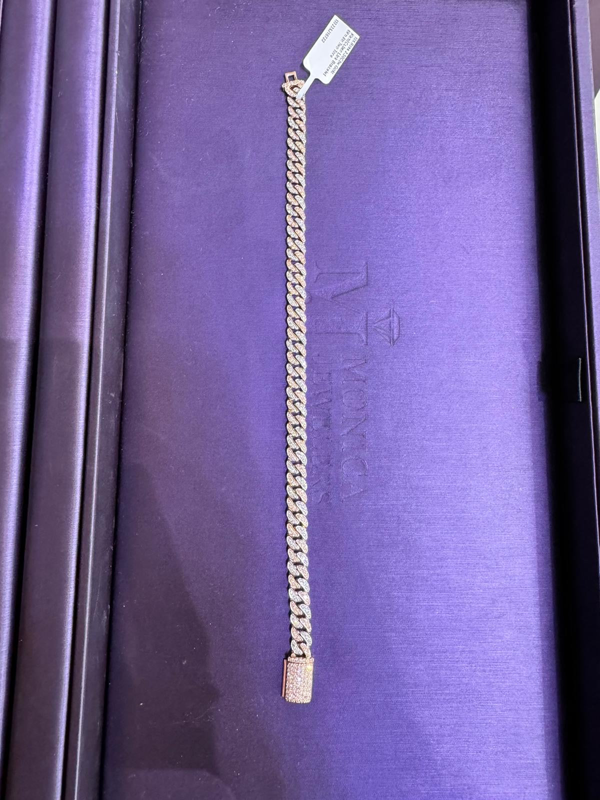 10k Rose Gold & White gold|Diamond Cuban Link|Bracelet 6mm 2.5ctw