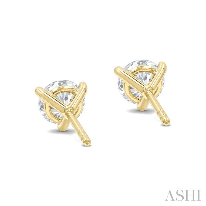 1 1/4 Ctw Round Cut Diamond Martini Stud Earrings in 14K Yellow Gold