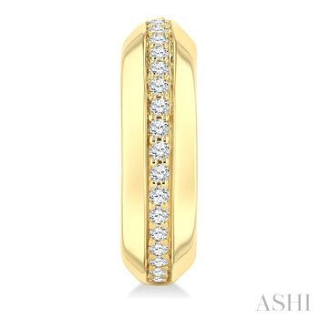1/6 Ctw Round Cut Golden Glow Diamond Bold Fashion Half Hoop Earrings in 10K Yellow Gold