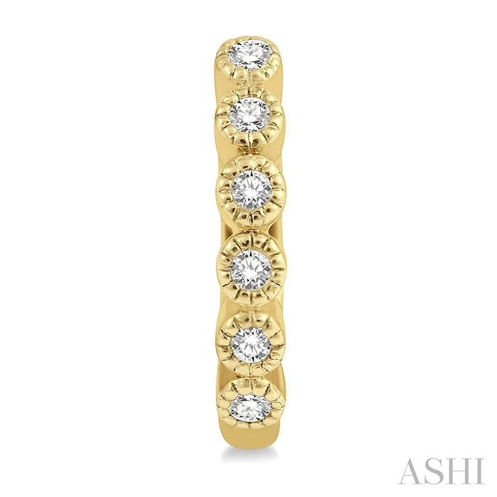 1/10 Ctw Round Cut Diamond Huggie Petite Earrings in 14K Yellow Gold