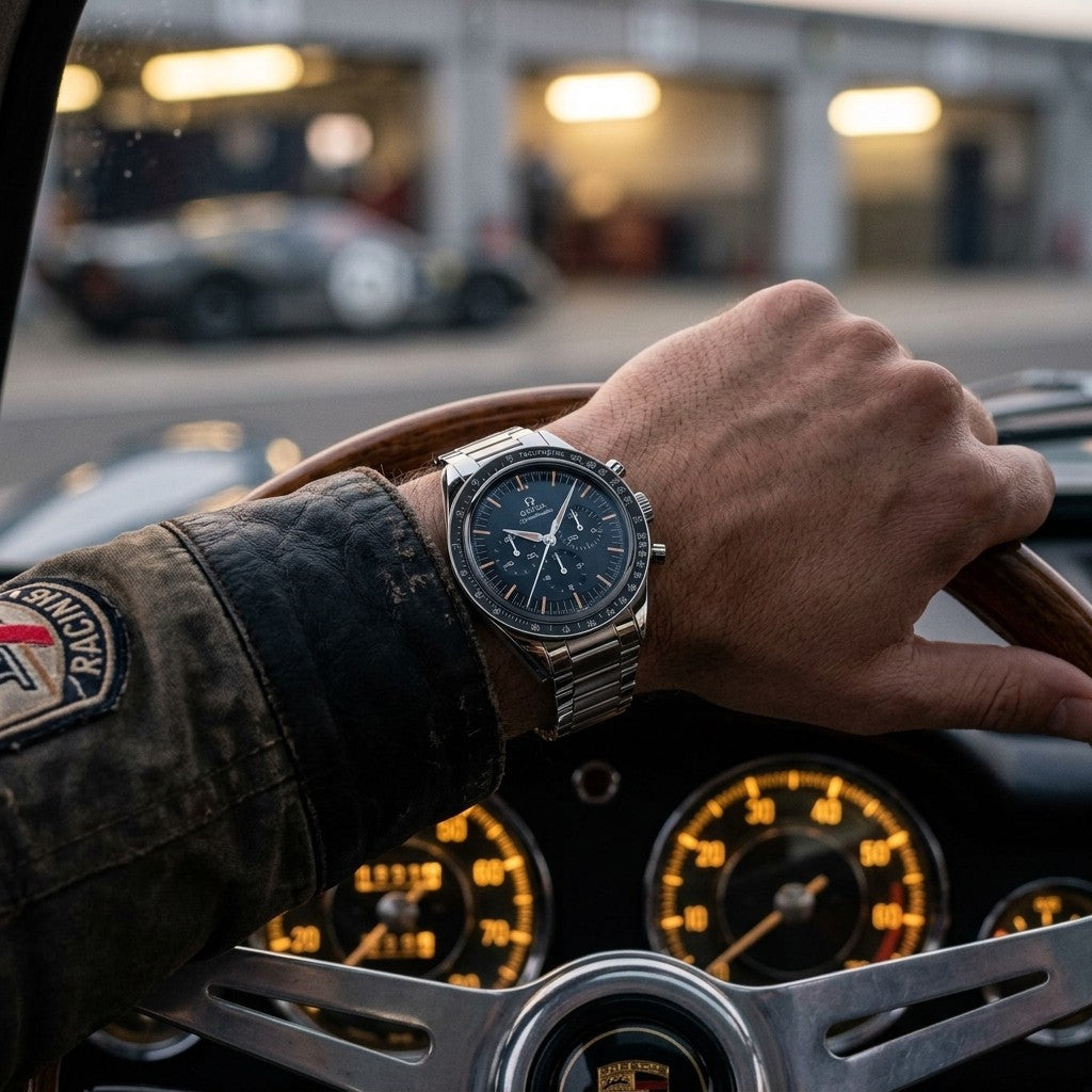 Omega Speedmaster First Omega In Space 39.7 mm — Steel on Steel — lifestyle