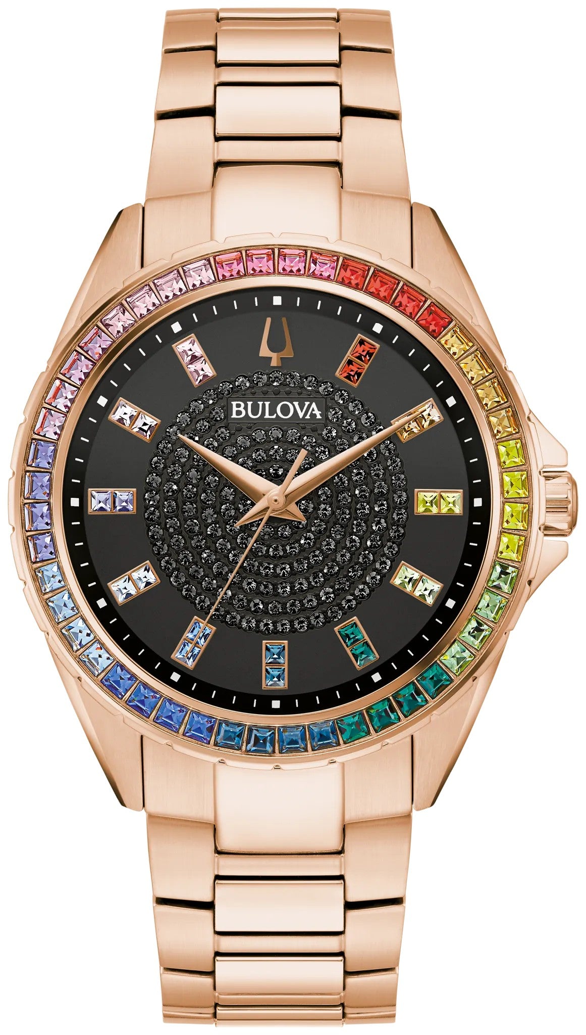 Bulova Black Dial Stainless Steel Bracelet Phantom 97A180