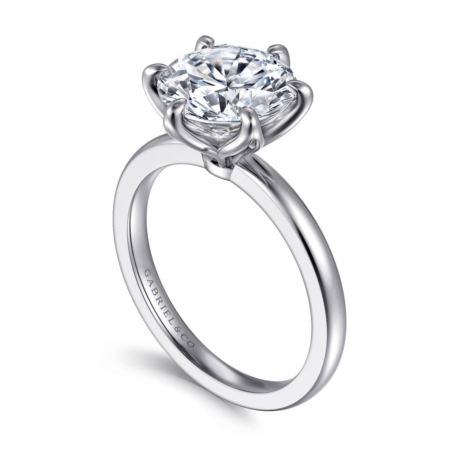 Gabriel & Co. Emma - 14K White Gold Round Solitaire Engagement Ring 2.75CTR CZ