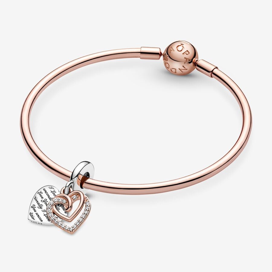 Entwined Hearts Double Dangle Charm