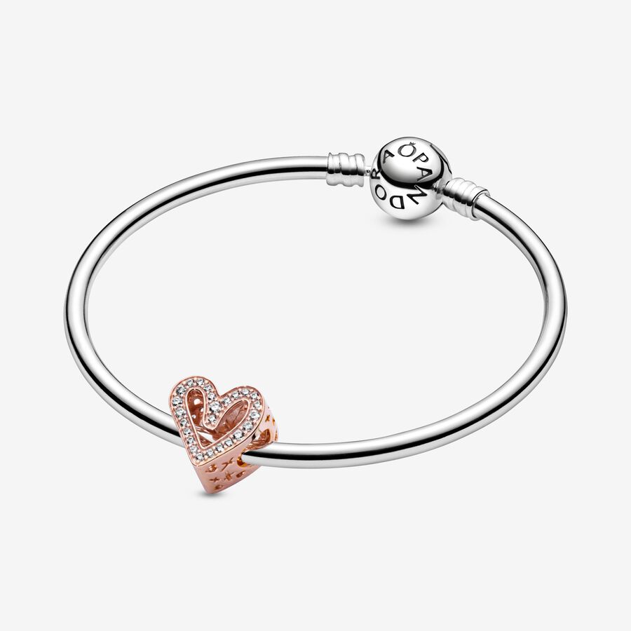 Sparkling Freehand Heart Charm