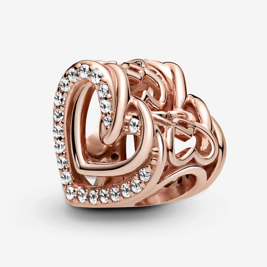 Sparkling Entwined Hearts Charm