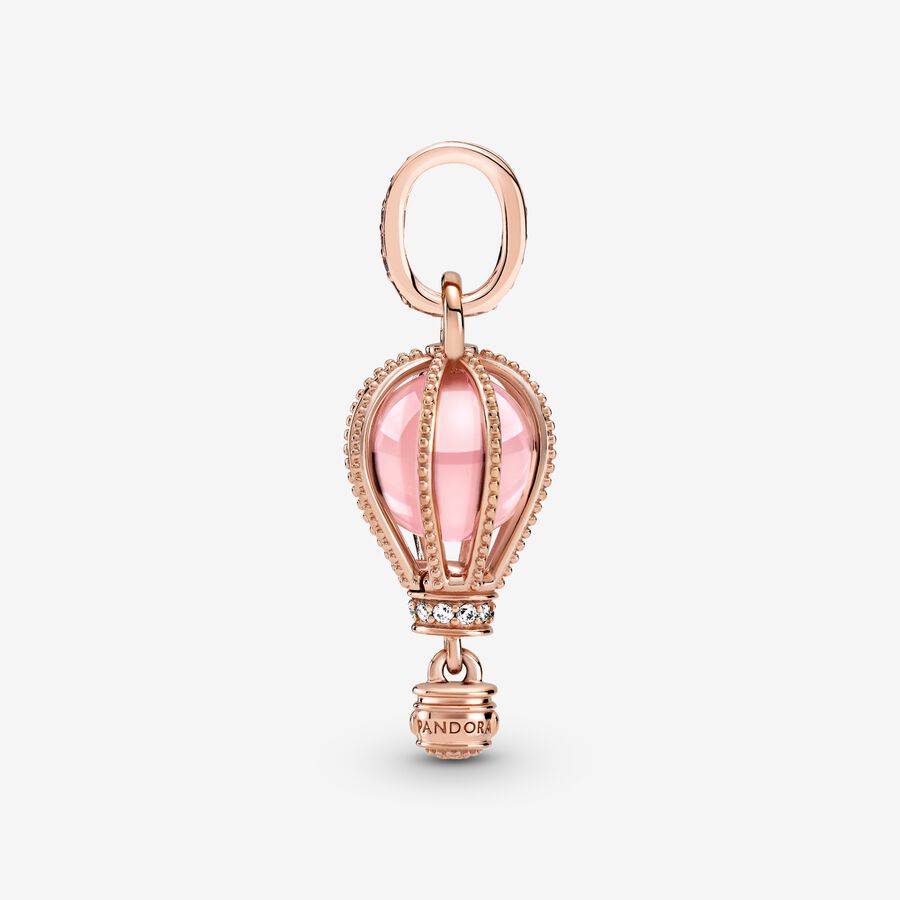 Sparkling Pink Hot Air Balloon Dangle Charm