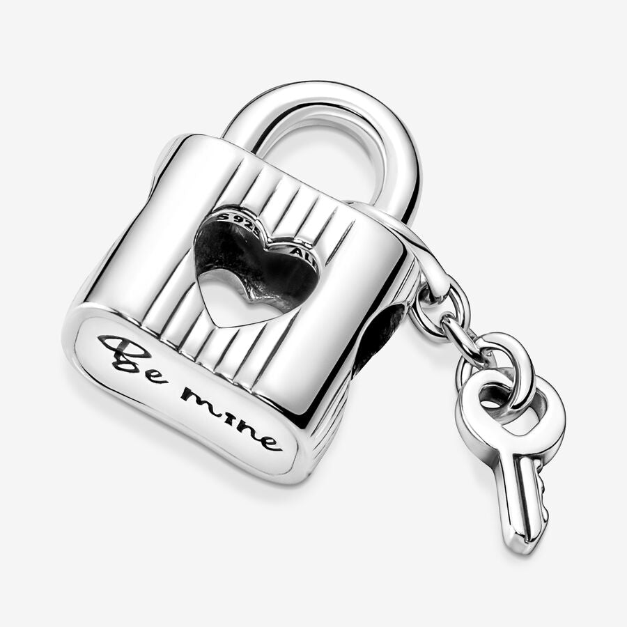Padlock & Heart Key Charm
