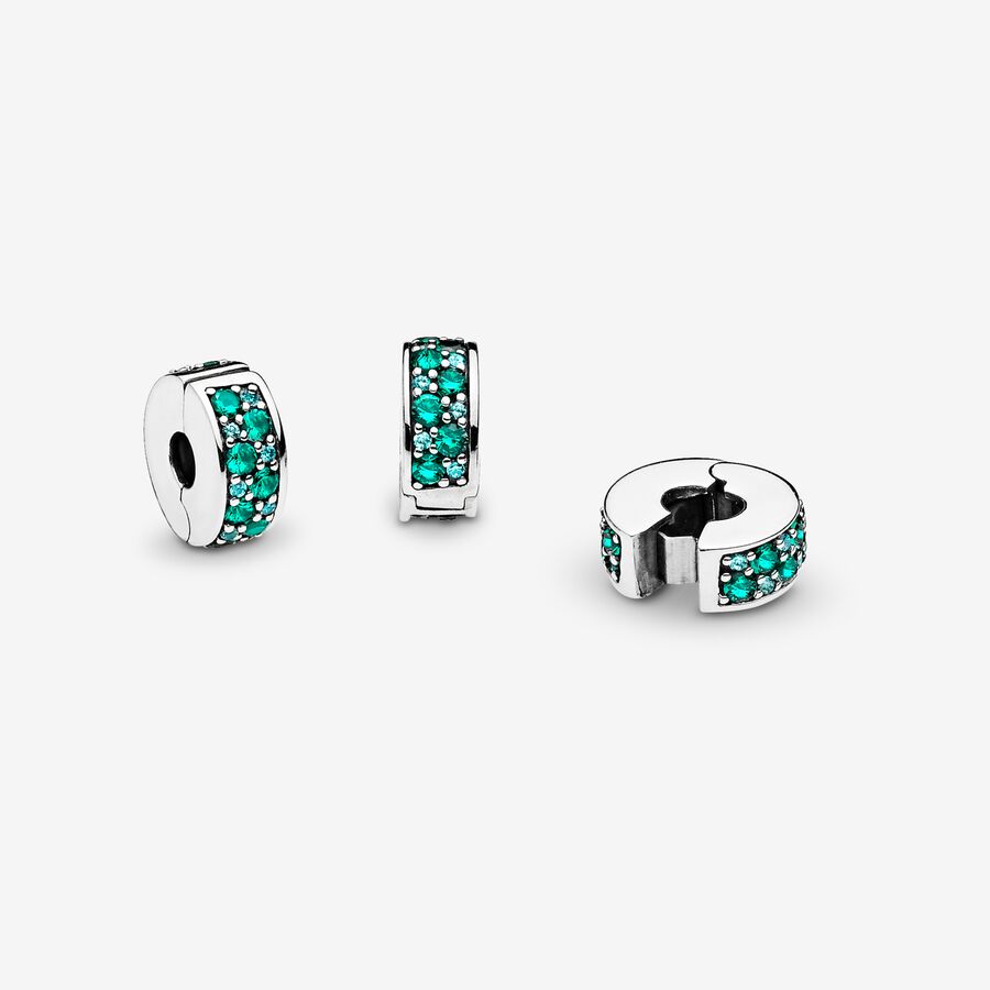 Teal Pavé Clip Charm
