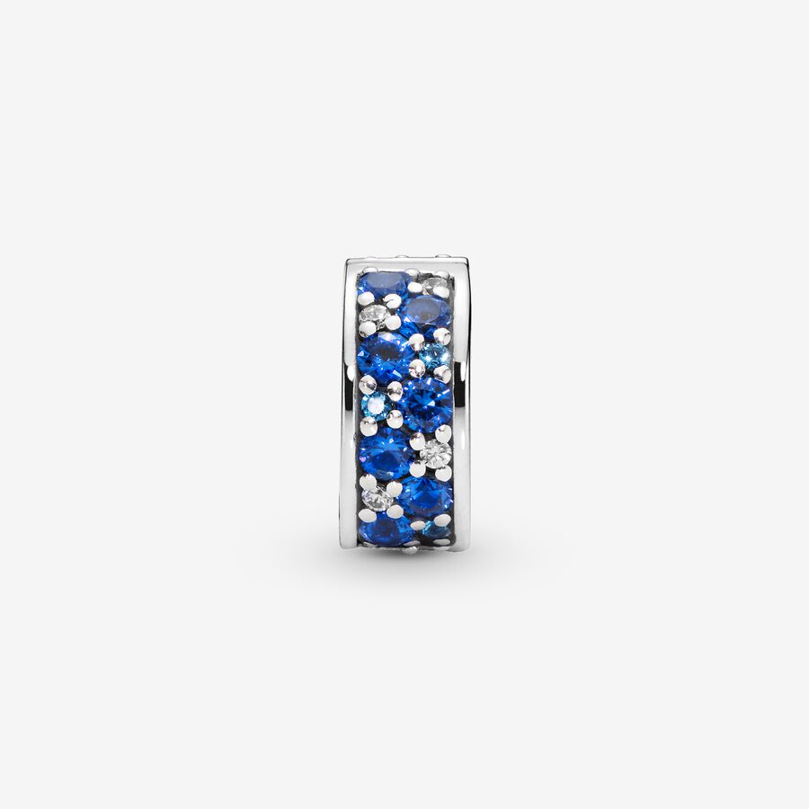 Blue Pavé Clip Charm