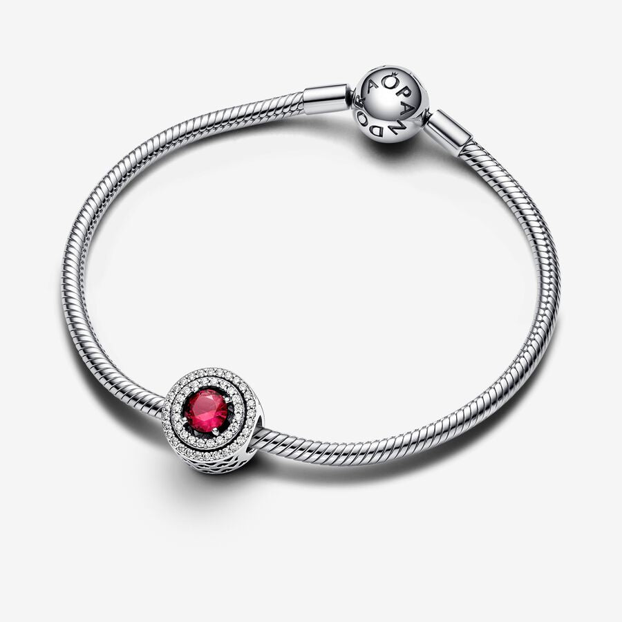 Red Sparkling Leveled Round Charm