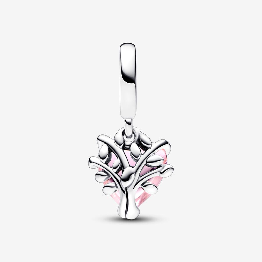 Wavy Fancy Pink Murano Glass Charm