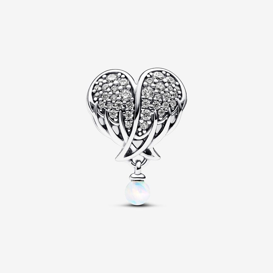 Sparkling Angel Wings & Heart Charm