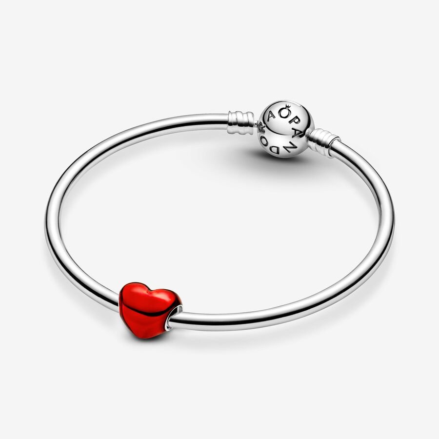 Metallic Red Heart Charm
