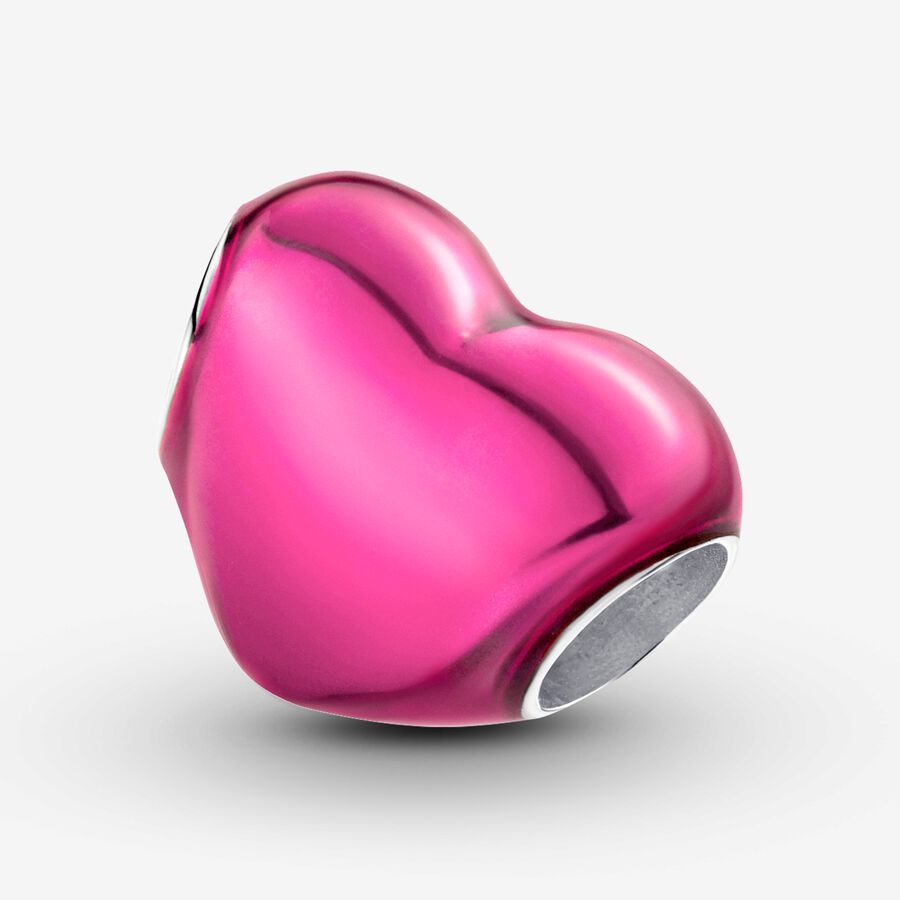 Metallic Pink Heart Charm