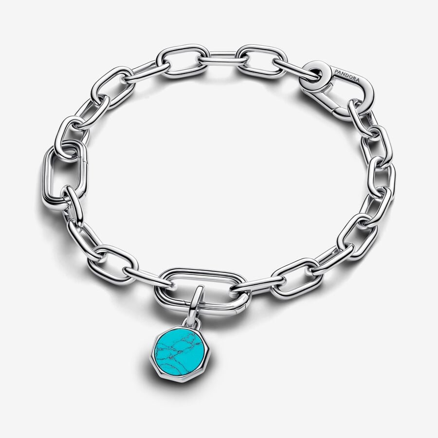 Turquoise-colored Engravable Mini Medallion Charm