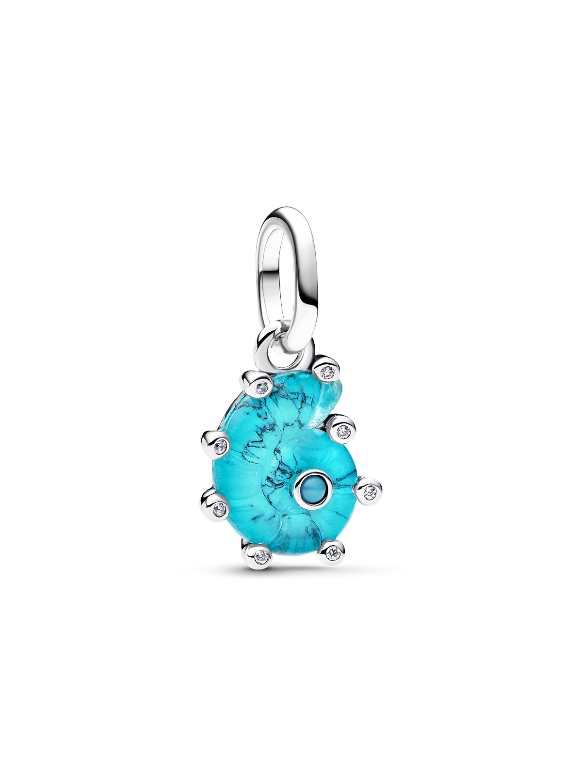 Pandora Blue Murano Glass Sea Snail Dangle Charm