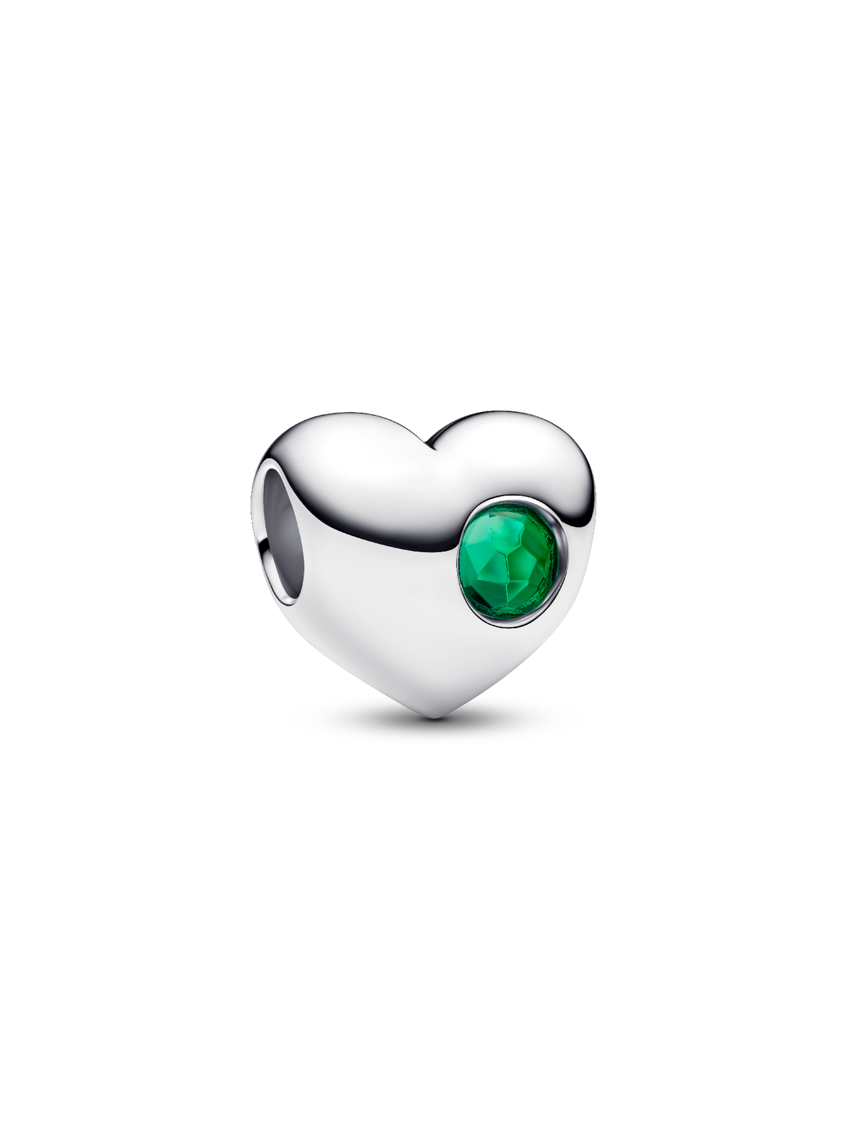 Pandora Engravable Green Stone Heart Charm
