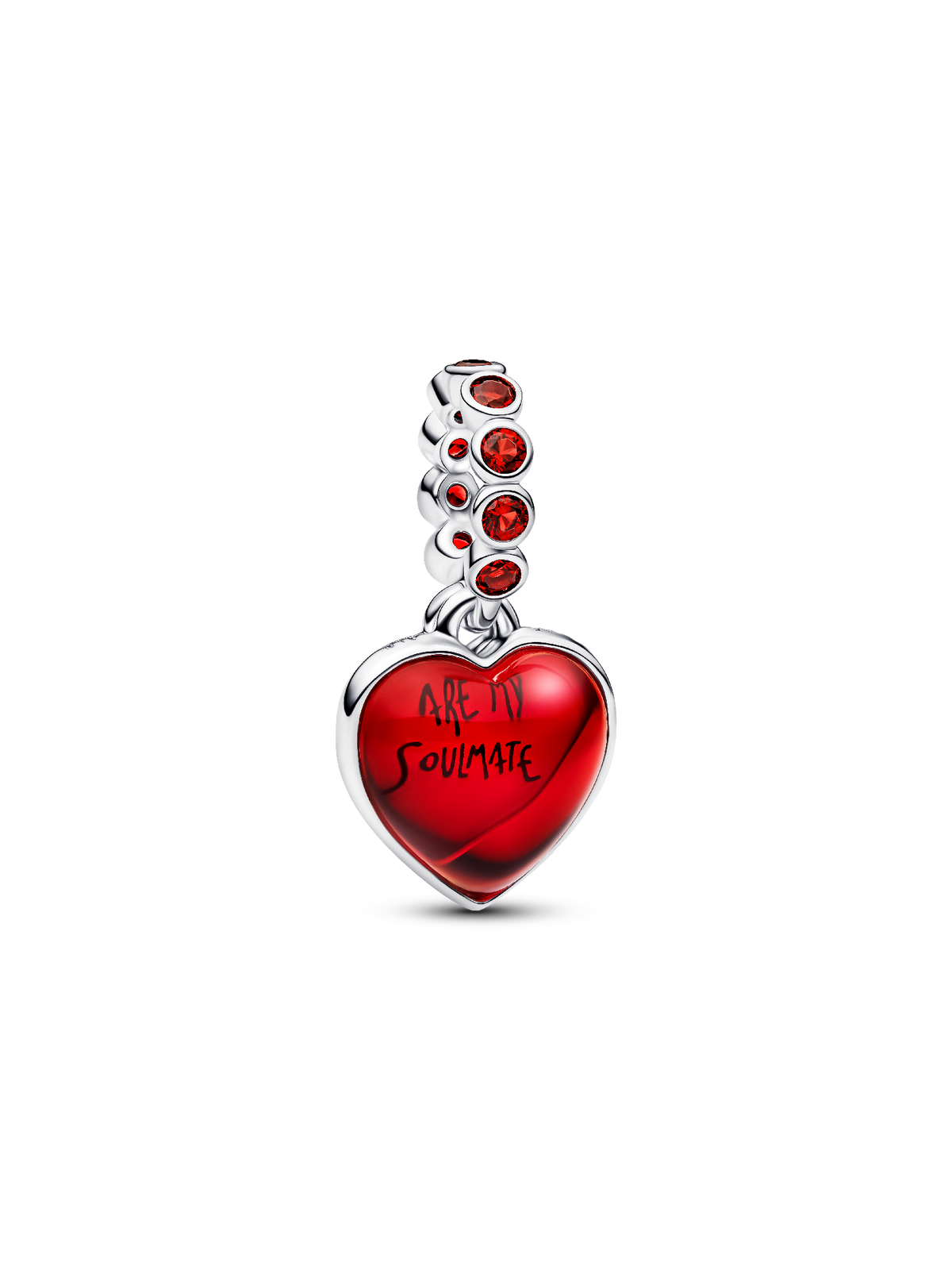 Pandora Red Murano Glass Heart Double Dangle Charm